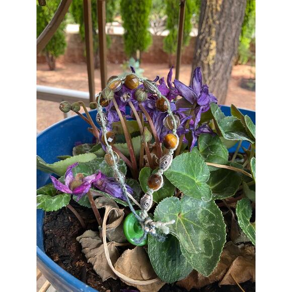 Hand Crafted Tigers Eye Boho Macrame Bracelet - Picture 6 of 11